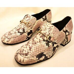 Lucatoni Italy Women's Loafers Leather Shoes Size EU 39/US~9 Vanilla Snake